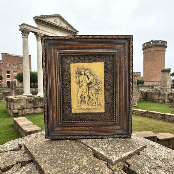 Vintage Artini Engraving Classical Motif Plaque w/ Carvelo Wood Frame NY MC - Picture 1 of 9
